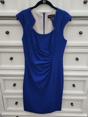 Dana Buchman Royal Blue Cap-Sleeve Sheath Dress 6